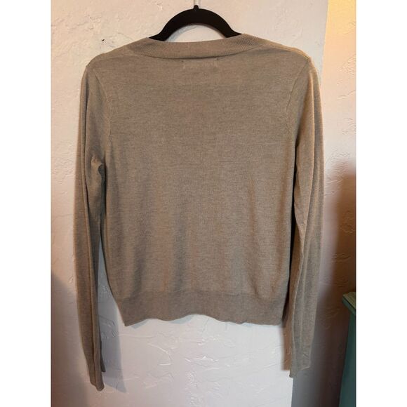 MNG Mango Beige Tan V-Neck Cashmere Sweater XS Camel - Picture 7 of 8